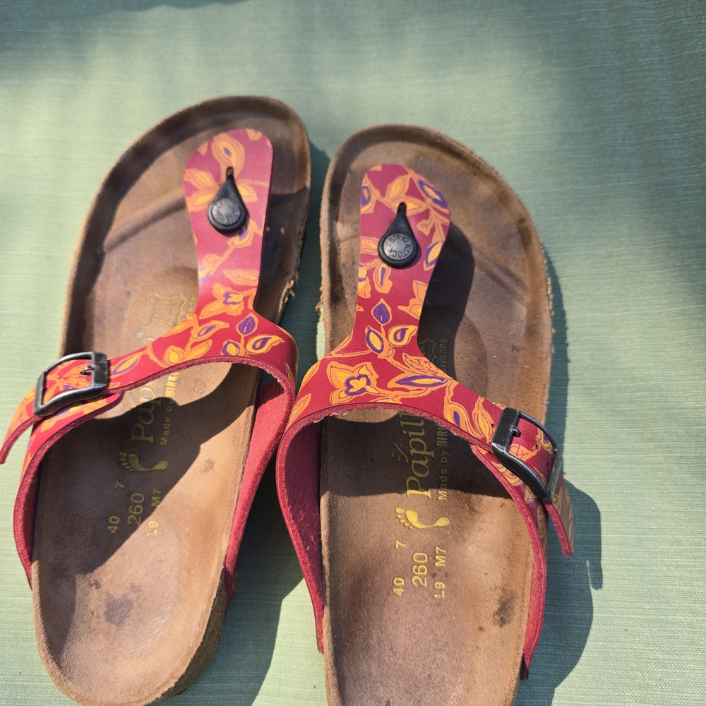 Papillio By BIRKENSTOCK Vibrant Red and Yellow Sandals